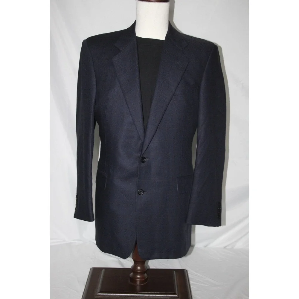 HICKEY FREEMAN Boardroom 40L Blue Wool Sport Coat USA Made 2 Button Blazer